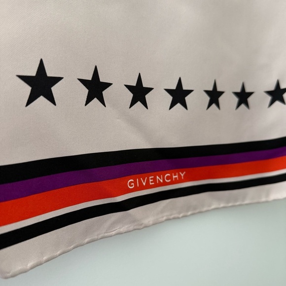 Givenchy purple lavender ‘17’ square silk twill scarf - Picture 4 of 4